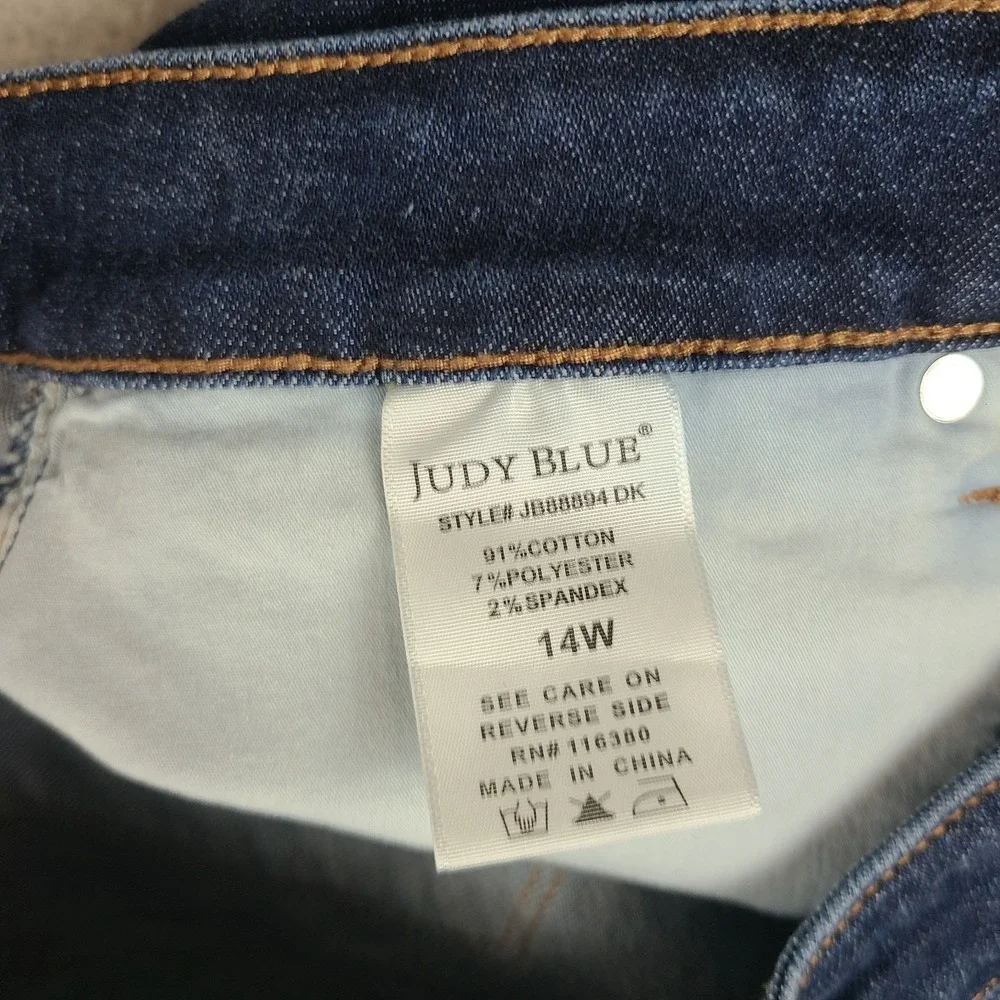 Judy Blue Jeans Womens 14W Blue Skinny Fit Dark Wash Denim JB88894